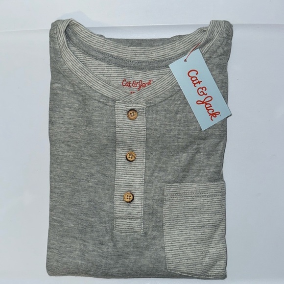 CAT & JACK Boys' Long Sleeve Knit Henley Long Sleeve Tee T-Shirt XXL 18 - Picture 5 of 8